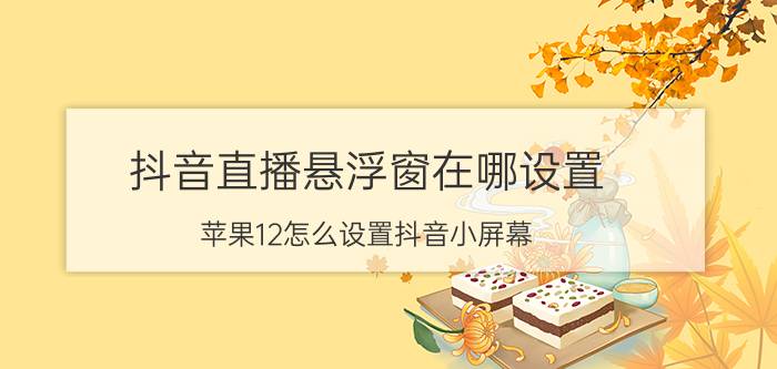 抖音直播悬浮窗在哪设置 苹果12怎么设置抖音小屏幕？